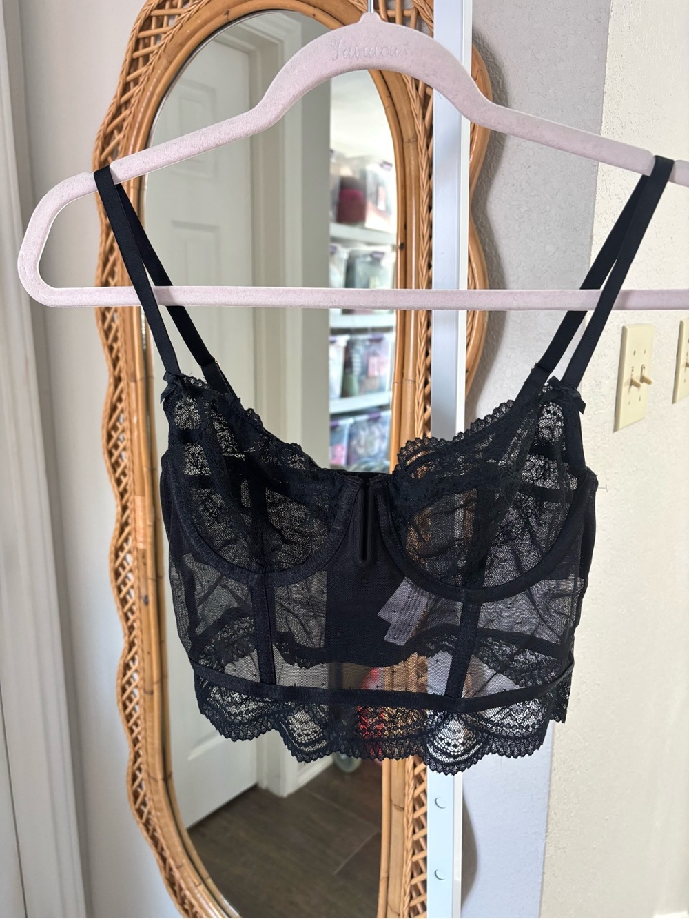 Auden / Black Lace Sheer Lingerie Top